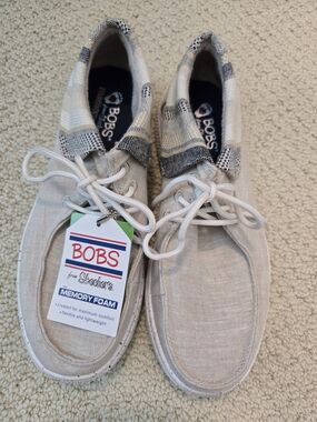 Skechers by Bob's Women's Beige Casual Memory Foam Shoes